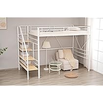 Sロフトベッド階段付きSパイプベッドシングル収納 スチール耐震【Sシングル】 Amazon｜ロフトベッド 階段付き S パイプベッド シングル