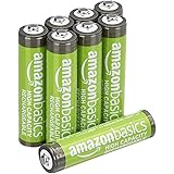 Amazonベーシック 充電池 充電式ニッケル水素電池 単4形8個セット (最小容量800mAh、約500回使用可能)