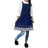 [飛馬] 【ネコポス発送】麻入り刺繍使いバッククロスエプロン