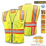 KwikSafety Class 2 Safety Vest High Visibility Reflective Safety Vests,D-Ring Pass Thru iPocket ID H