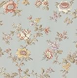 Brewster 282-64015 Madison Florals Jacobean Wallpaper, 20.5-Inch by 396-Inch, Blue [並行輸入品]