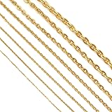 [UNI STONE] アレルギー対応 ネックレスチェーン ステンレス ネックレス ゴールドチェーン アジャスター5cm付 長さ36～70cm 幅1.0mm～5.0mm あずきチェーン (ゴールド1.0mm, 36)
