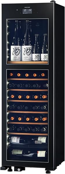 さくら製作所 氷温M2 ワインセラー 日本酒セラー 95本収納 コンプレッサー式 2温度管理 マイナス2℃ 氷温対応 LX95DM2Z-RH-B (右開き, 黒) - 1