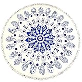 ラウンドタオル ビーチタオル ラグ マット 大判 バスタオル おしゃれ インテリア ソファーカバー (直径150㎝, D)