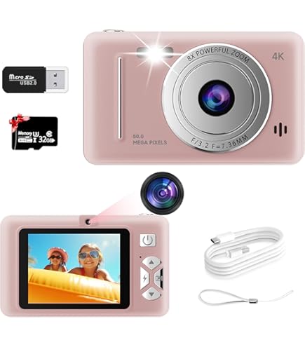 デジタルカメラ, 6800万画素, 2.8インチ液晶, 128GB S M322 Amazon | 4Kデジタルカメラで！6800万画素で驚きの鮮明さ。2.8インチ