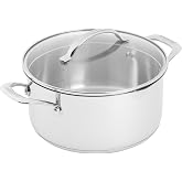 Scanpan STS Stainless Steel Dutch Oven, 24cm / 4.8 Litre, All Cooktops Including Induction, Oven Safe, Dishwasher Safe