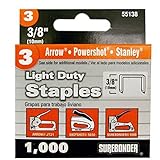 Surebonder 55138 Light Duty 3/8-Inch Leg Length, .441-Inch Crown Staples, Arrow JT21 Type, 1000 Coun