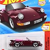 HW 2025 ＃239 ポルシェ 911 ターボ カブリオレ (964) ダークレッド ＜New for 2025＞ [並行輸入品]