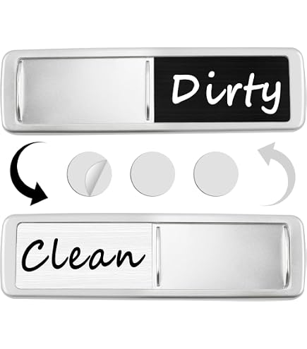 Dishwasher Clean Dirty Magnet Sign | No-Scratch Strong Kitchen Magnet With 2 Stickers For Stainless Steel