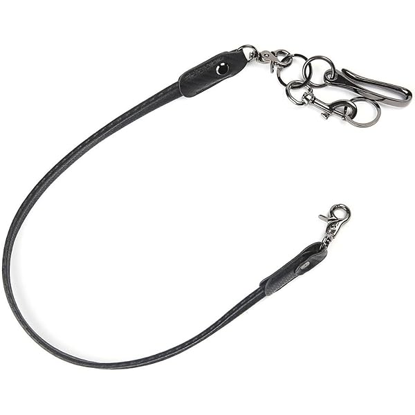 Amazon | 編み込みレザーウォレットコード-ブラック