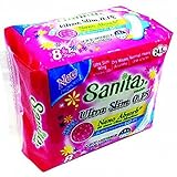 Sanita Sanitary napkin Ultra thin with wing 8pcs x 2 pack.