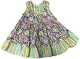 ハンドメイド　コットンフリルドレス　MAUI, HAWAII（グリーンフラワー）サイズ12mo/18mo/2/3/4 (3)
