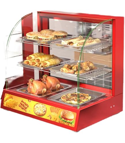 Amazon.co.jp: ホットフードショーケースウォーマー、3層業務用フード