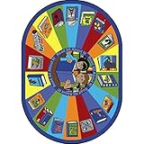 Joy Carpets Kid Essentials Language & Literacy Oval Read All About It Rug Multicolored 10'9 x 13'2 [