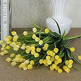 Kicode 7枝28ヘッド植物の水生植物の花のシミュレーションプラスチック偽の星は花と緑の植物の装飾をバラ