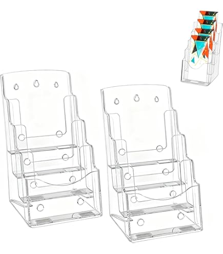 Amazon | ツーウェイパンフレット立て 透明 A5 4段 【 卓上 壁掛け