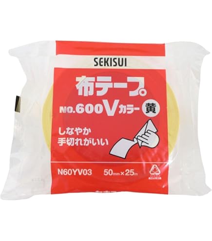 Amazon | 積水 布テープNo.600Vカラー 黒 N60KV03 | 布テープ | 産業