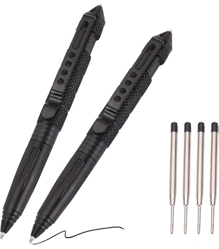 Rick Hinderer タクティカルペン 2本セット Amazon.co.jp: ミリタリータクティカルペン2本セット、筆記用ブラック