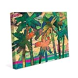 Psycho Palm Treesカラフルトロピカル抽象風景シースケープ壁アートプリント 8x10 TRE0000242CAN08X10SXX