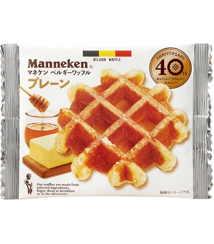 Amazon.co.jp: マネケン ベルギーワッフル プレーン 6個入り お菓子 個