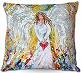 (Small 41cm x 41cm) - Decorative Smooth Woven Linen Couch Throw Pillow from DiaNoche Designs by Kare