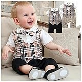 Cuteshower ベビー服 フォーマル 男の子 ロンパース 新生児 幼児 結婚式 七五三 グレー 70