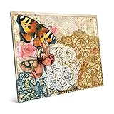 なドイリーと蝶Shabby Chic Vintageアート壁アートプリント 11x14 SBC0000078GLS11X14XXX