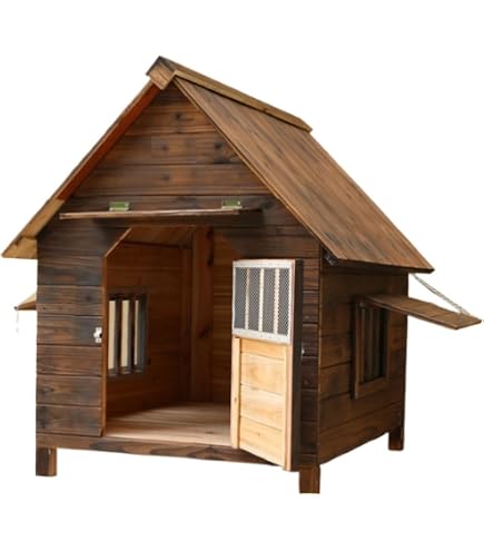 Amazon | 木製犬小屋【片側開閉式屋根】DGH9024S | SIS | ドッグハウス