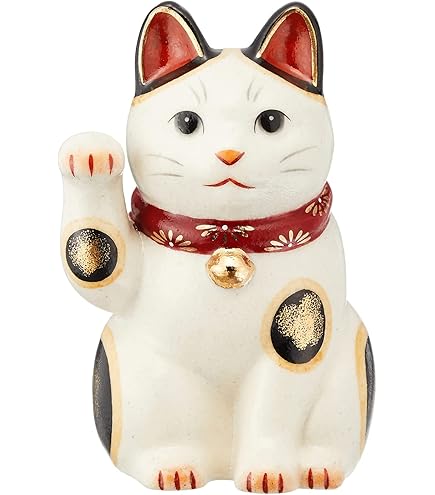 陶彩万福唐草招き猫　右手上げ　薬師窯【新品】金運　薬師如来　健康長寿　財運 陶彩万福唐草招き猫 右手上げ 薬師窯【新品】金運 薬師如来 健康