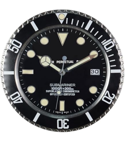 Amazon.co.jp: シルバーロレックス壁掛け時計デイトナ発光時計リビング