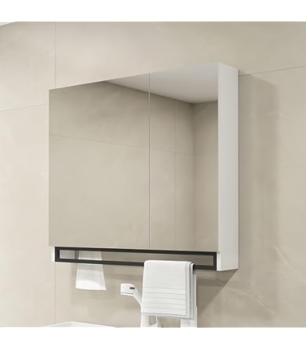 Amazon.co.jp: JSLJDM 多機能壁掛けミラーキャビネット,浴室お風呂 鏡