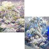 2個ダイヤモンドアート キット BetterJonny 5D モザイクアート ダイヤモンドペインテ ダイヤモンド塗装 手作り絵画手芸キット 木 風景 全面貼り付けタイプ DIY 手芸キット初心者 大人 子供 30x40cm…