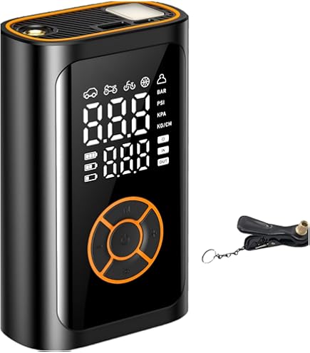 Amazon | 空気入れ 自転車 【急速充填】コードレス/バイク/車対応 LED