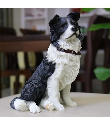ボーダーコリー　置物 Amazon.co.jp: Zxyan 置物 装飾 動物の彫像装飾彫刻飾り像ボーダー