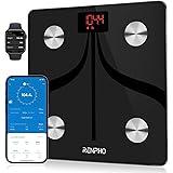 RENPHO USB Rechargeable Smart Body Fat Scales, Bluetooth Bathroom Scales High Precision Weighing Scale with Smart App, Body C