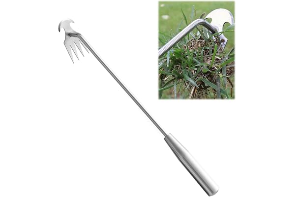 熊手 ミニ ステンレス 土工用草削り 多機能 2WAY 軽量 草取り 4本歯 50cm 草取り道具 園芸用品 庭・畑・花壇・芝生・農場・植栽庭園用 草むしり 根こそぎ 便利グッズ