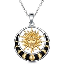 Amazon.co.jp: PROESS 太陽と月 天体ネックレス 925スターリング