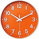 HZDHCLH 掛け時計 壁掛け 時計 おしゃれ 静か 北欧 (オレンジホワイト)…