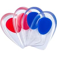かかと クッション インソール 衝撃吸収 かかと 中敷き シリコン シークレット インソール 赤＆青セット２足分