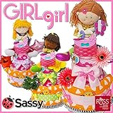 出産祝いギフトgirlおむつケーキ！Sassyのフェイスタオル＆ハンドタオル＆ブライトスターツのバック型歯固め付き♪ パンパース30枚！ (Lサイズ20枚(目安9～15ヶ月), コートニー)