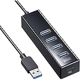 サンワサプライ 磁石付USB3.2 Gen1 4ポートハブ USB-3H405BKN