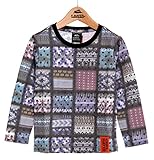 クリフメイヤー キッズ パッチワークニット柄ロンT 120cm ブルー 1427046K