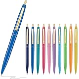 ボールペン かきやすい 人気 BIC 黒色油性ボールペン クリックゴールド 0.7mm カラー軸色ランダムアソート 10本セット