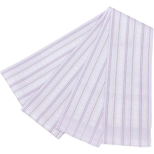 長尺 単衣 四寸浴衣帯 新品未使用 博多織 正絹 着物 浴衣 半幅帯 献上柄 白 単衣 四寸 浴衣帯 新品未使用品 博多織 帯 着物 正絹 浴衣 半幅