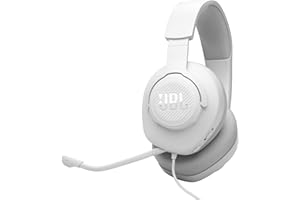 JBL Quantum 100M2, Be at The Center of The Game with JBL QuantumSOUND Signature, Play Even Longer with Comfortable, Breathable Fabric Ear Cushions, Make Your Voice Heard Loud and Clear, White
