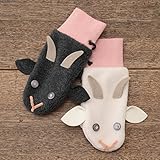 kubomi/白やぎ黒やぎミトン ピンク M