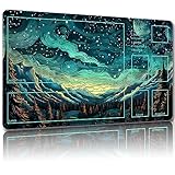 Malqiqi プレイマット MTG用 無料収納バッグ付き ゲームマット 24 x 14インチ カード用TCG ボードゲームマット マウスパッド デスクマット (ゾーン、マジックマット1)