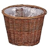 【小物収納やインテリアに最適な手作りバスケット】Willow Basket ブラックウイロープランター D6号 11-756