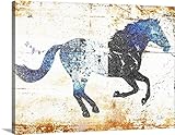 Peter Horjusプレミアムシックラップキャンバス壁アート印刷題名GallopingブルーHorse 40" x 30" 2184098_24_40x30_none