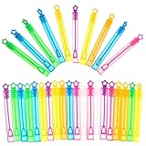 KESYOO シャボン玉スティック 空き瓶 ミニ しゃぼん玉 スティック バブルチューブ 30個 バブルワンド 夏 イベント 縁日 お祭り 景品 公園用 子供用 バブルスティック おもちゃ 手動 道具（五芒星/混合色）